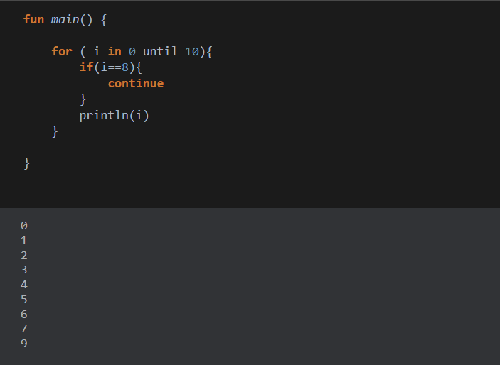 نحوی استفاده از دستور continue در حلقه ها