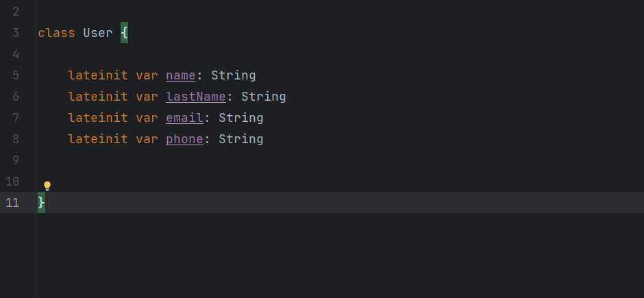 کلاس User برای تعریف اطلاعات اشخاص با استفاده از افزونه نویسی